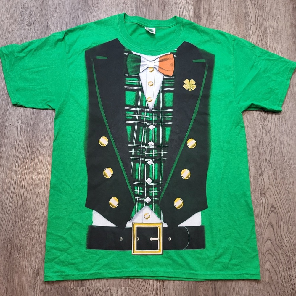 Lucky Brand Irish Clover St Patrick's Day‎ Irish Tuxedo T Shirt Tee Men's Sze L